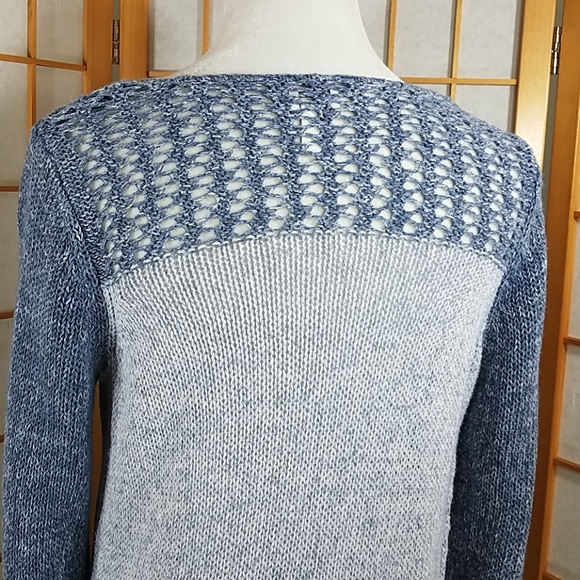 Chico's asymmetrical blue color block sweater - Picture 5 of 8